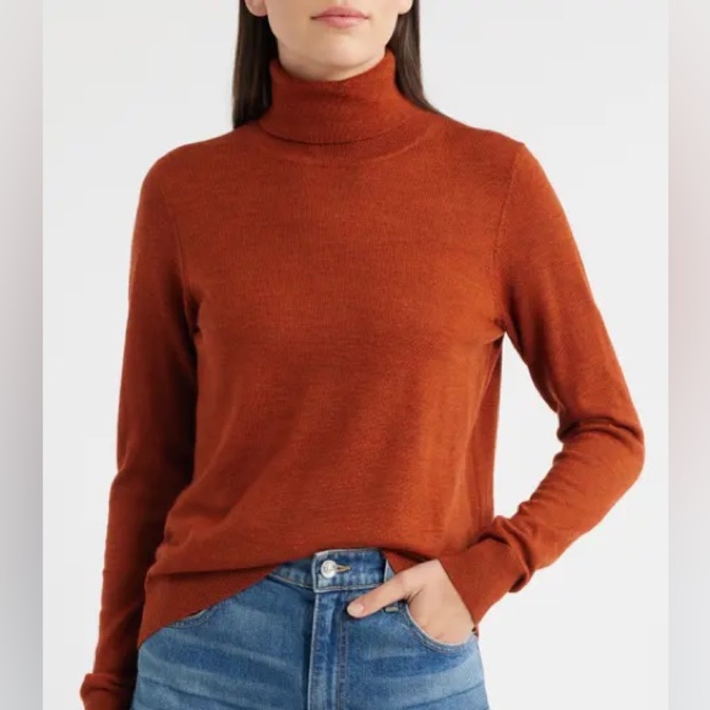 Rib Knit Turtleneck Sweater
